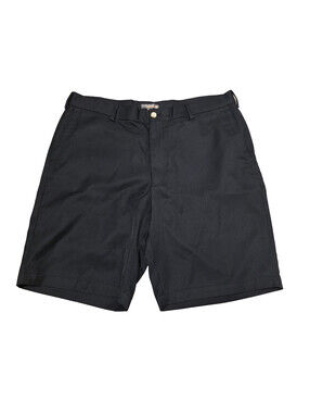 Peter Millar Crown Sport Shorts Mens Size 36x9 Black  Golf Crown Flat Front
